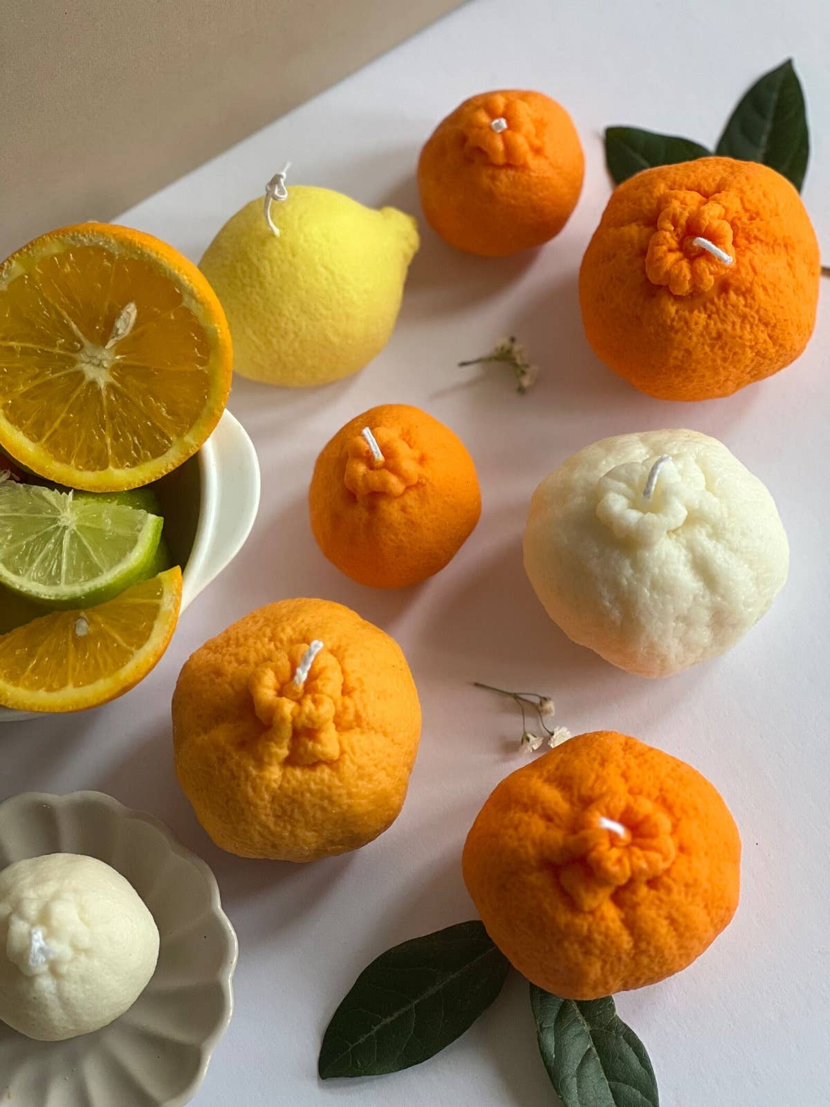 Soy Wax Orange Shaped Unscented Candle | Small | 2 Colours Available