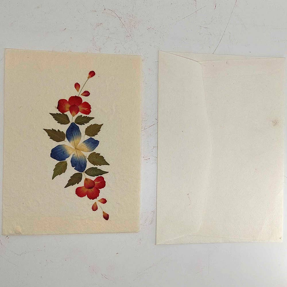 Mulberry Paper Pressed Flower Greeting Cards