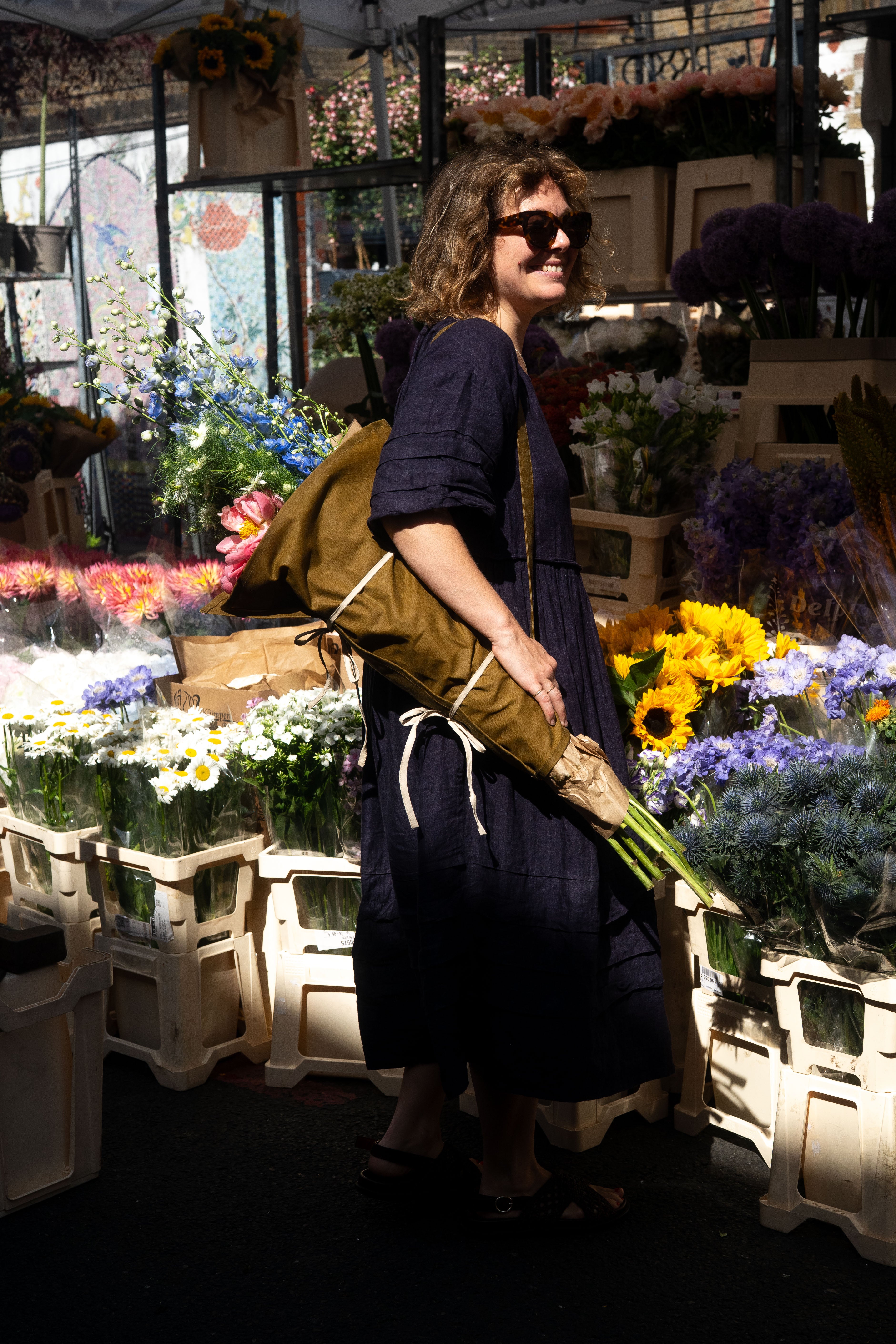 Flower Tote Bag Oiled Canvas