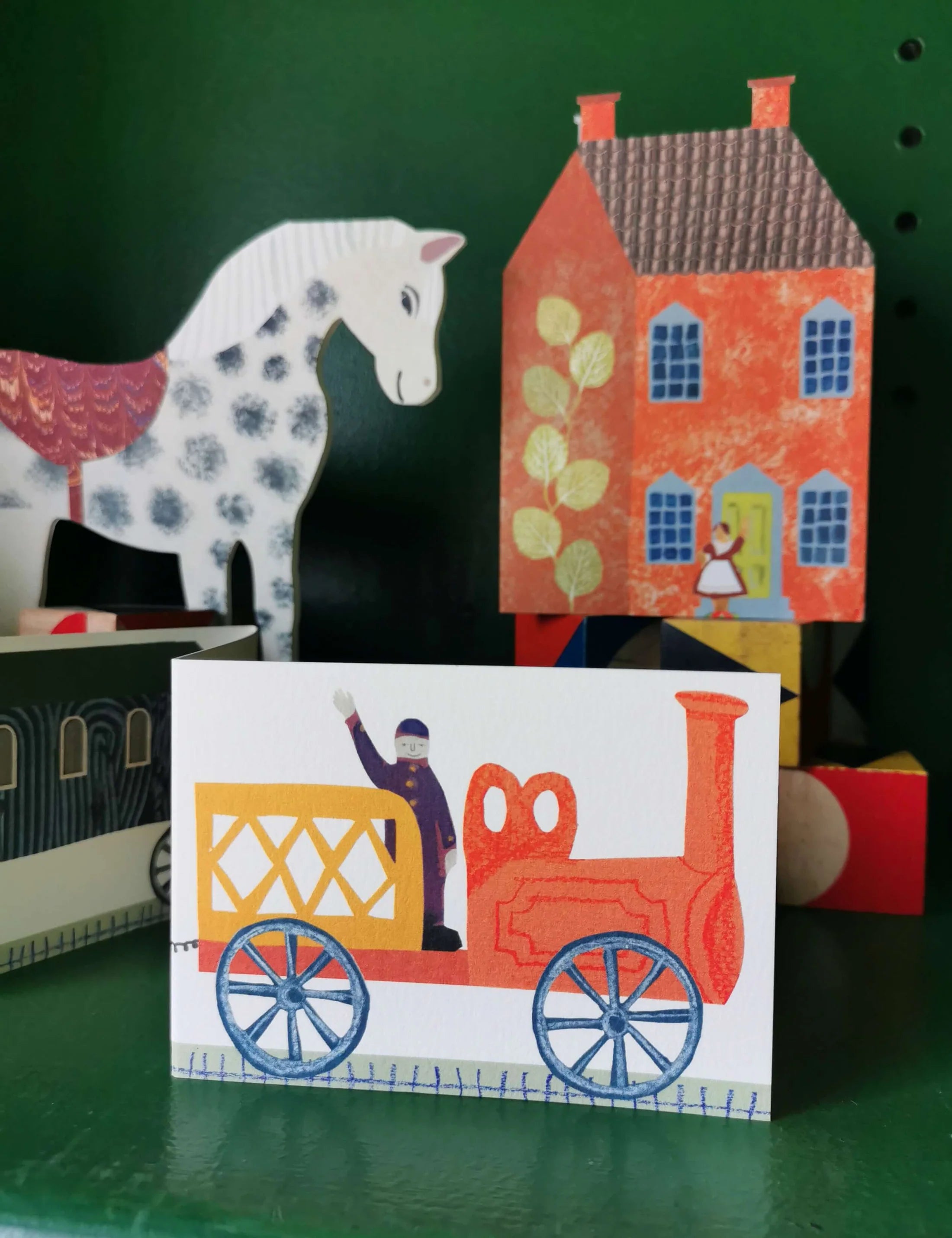 Tirzah's Train concertina card