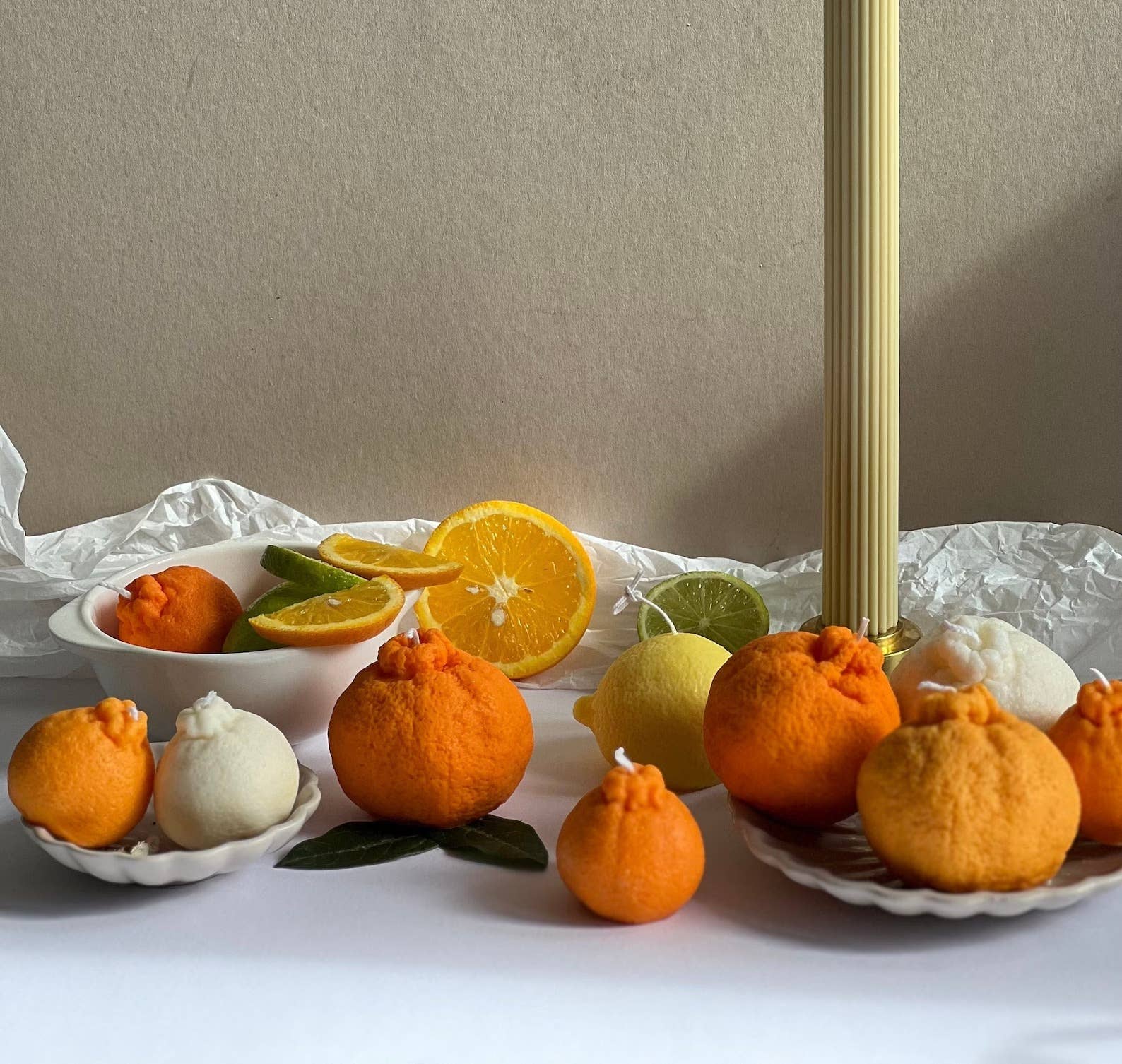Soy Wax Orange Shaped Unscented Candle | Small | 2 Colours Available