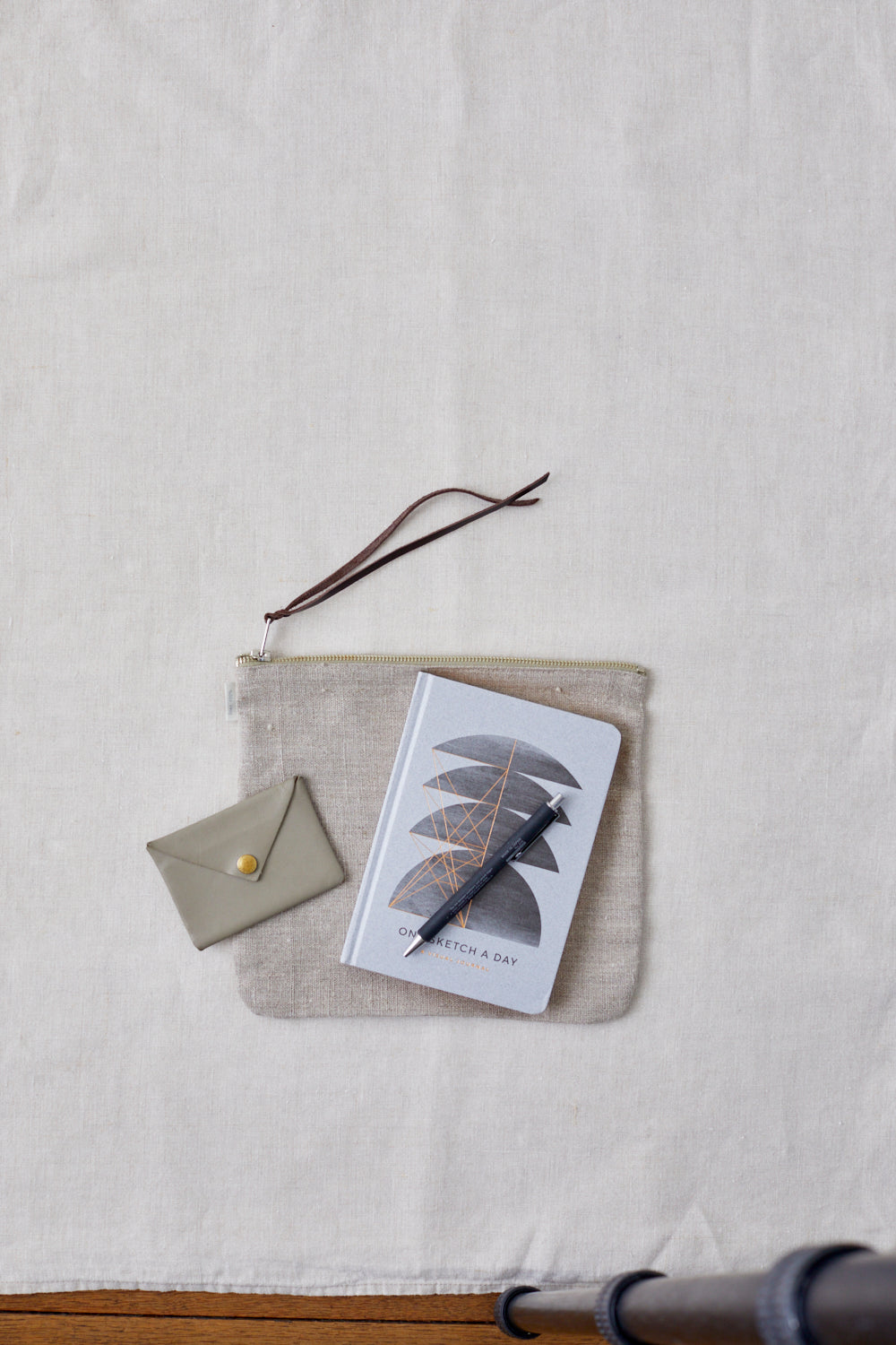 Canna Linen Pouch  | Natural