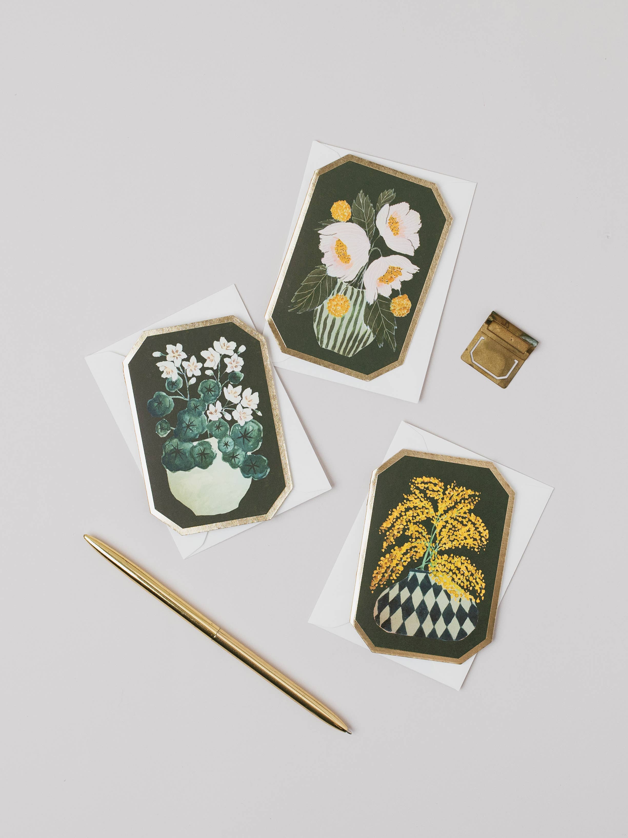 NASTURTIUM BOTANICAL DIE CUT MINI FLORAL CARD 