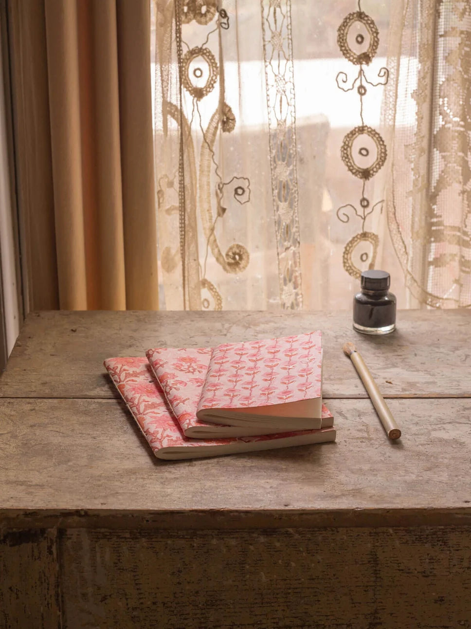 Zero Waste Block Printed Notebook | Large | 3 Colours Available