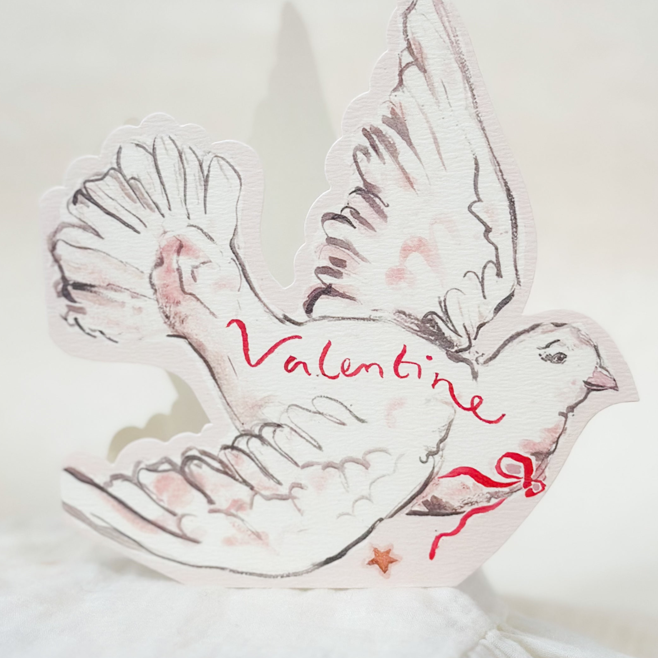 Valentine dove - shaped card
