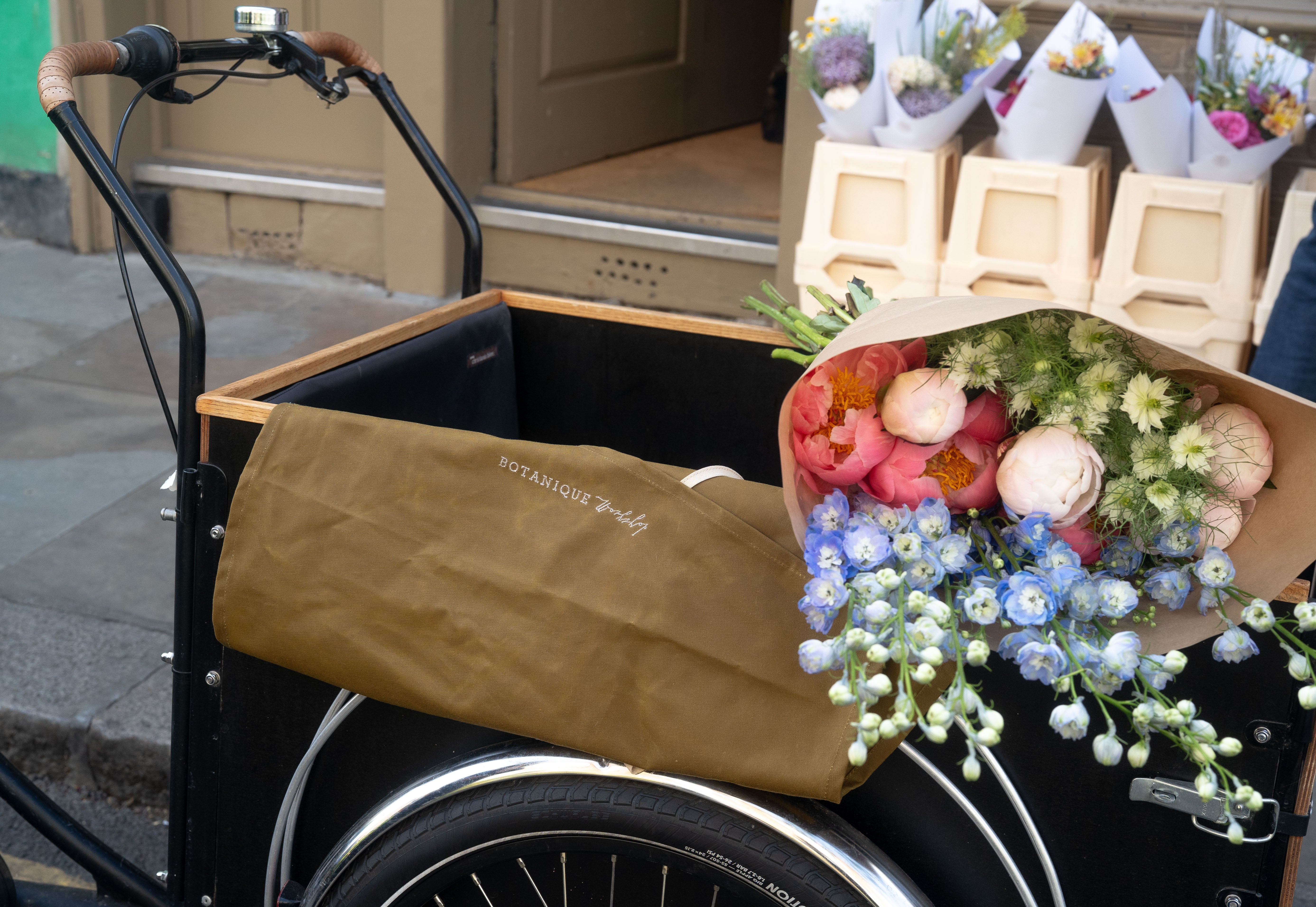 Flower Tote Bag Oiled Canvas