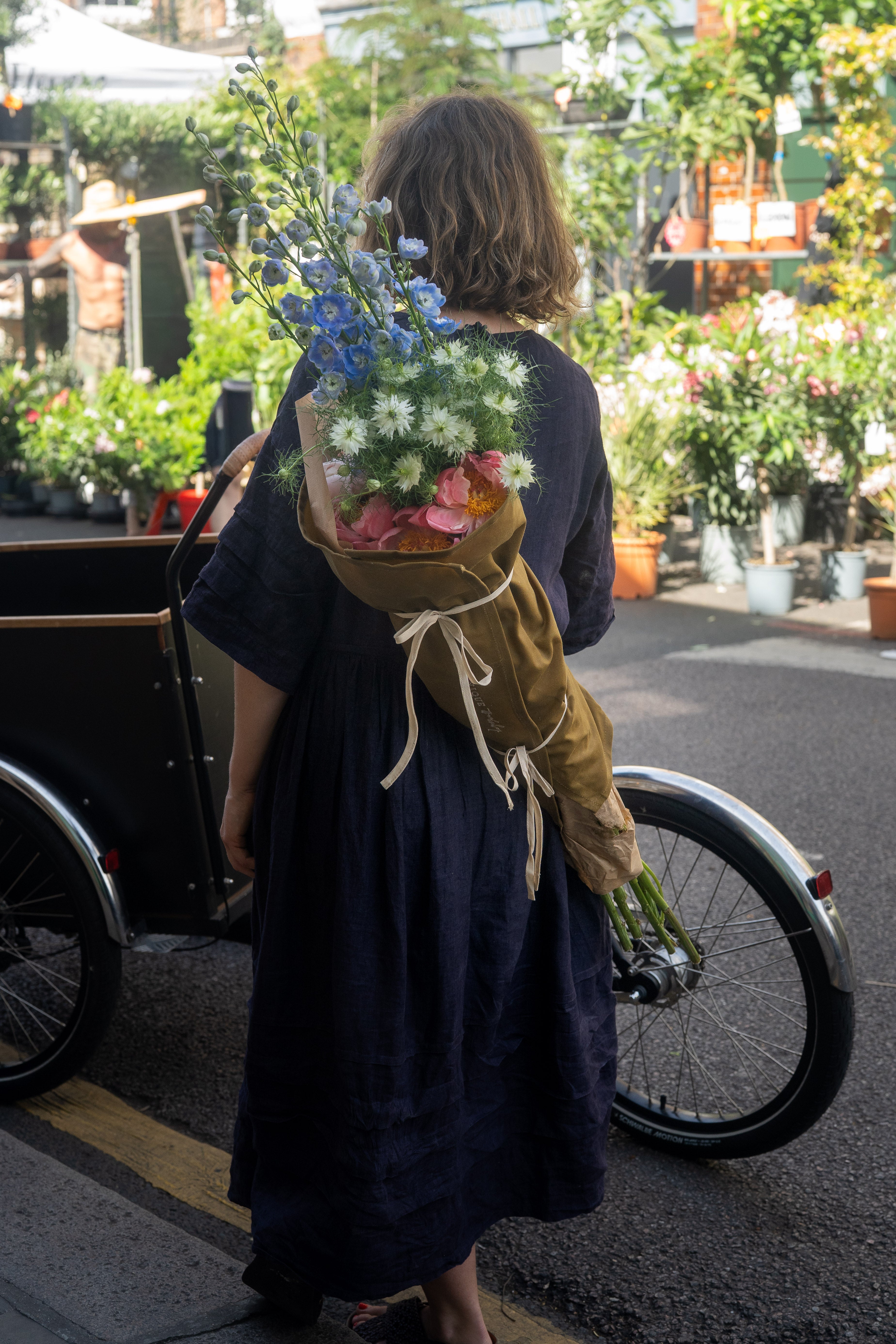 Flower Tote Bag Oiled Canvas