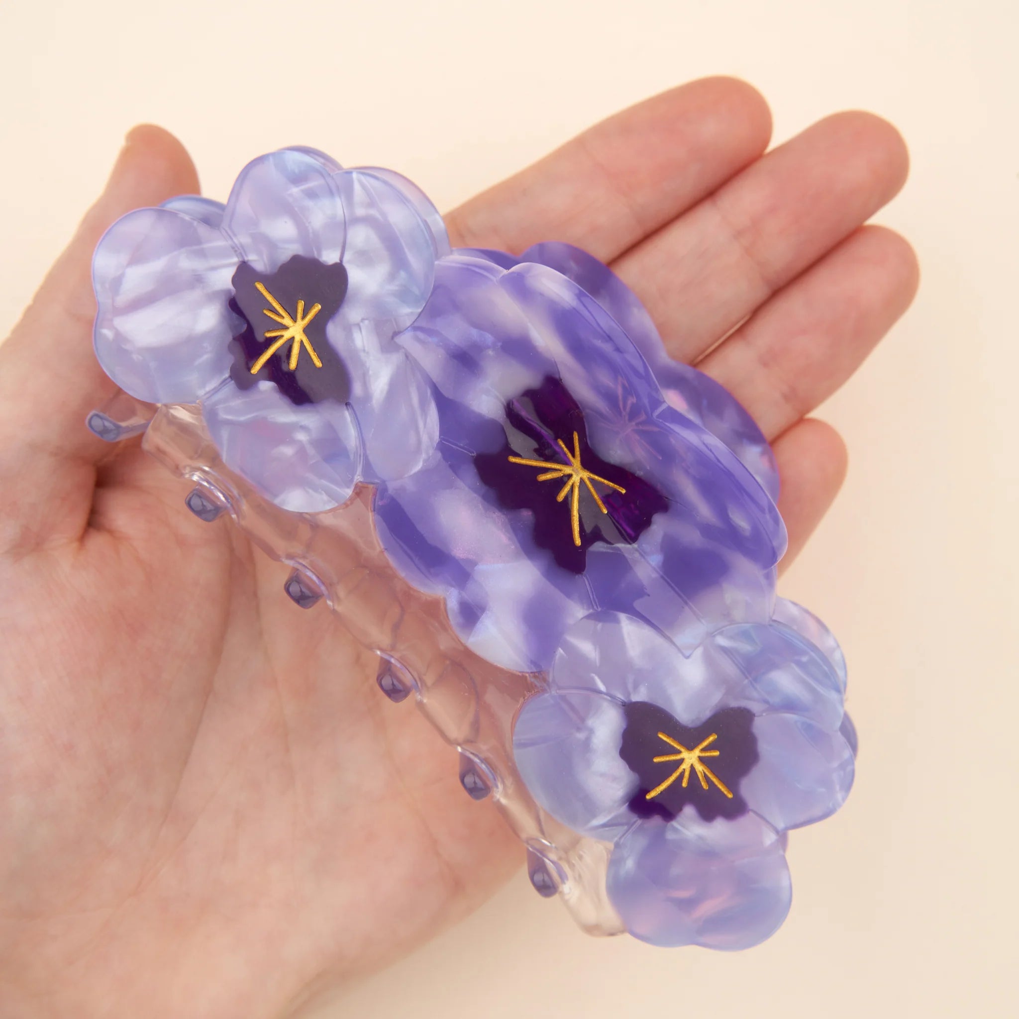 Trio Pansies Hair Claw