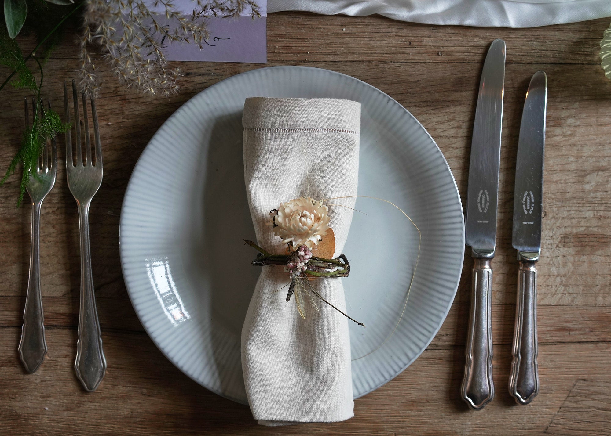 Dried Flower Napkin Rings - Set of 4