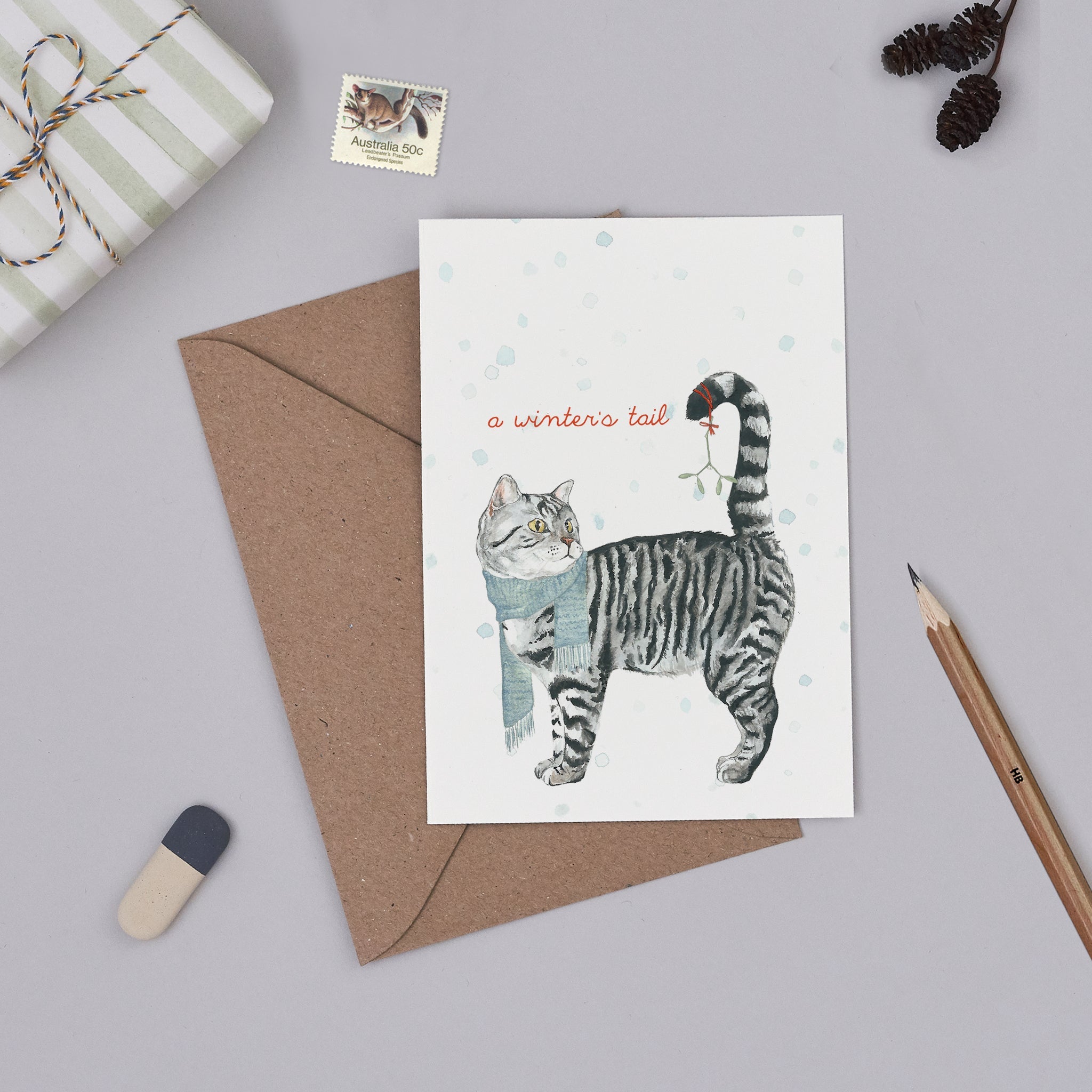 Winter's Tail Christmas Card